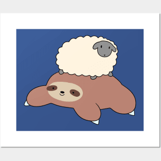 Sloth and Little Sheep Posters and Art